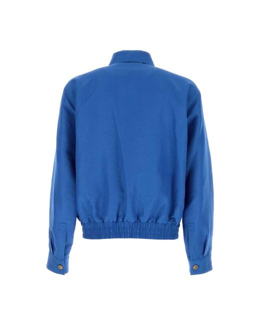 Versace Bomberjack Van Wol En Linnen in het Blue voor heren