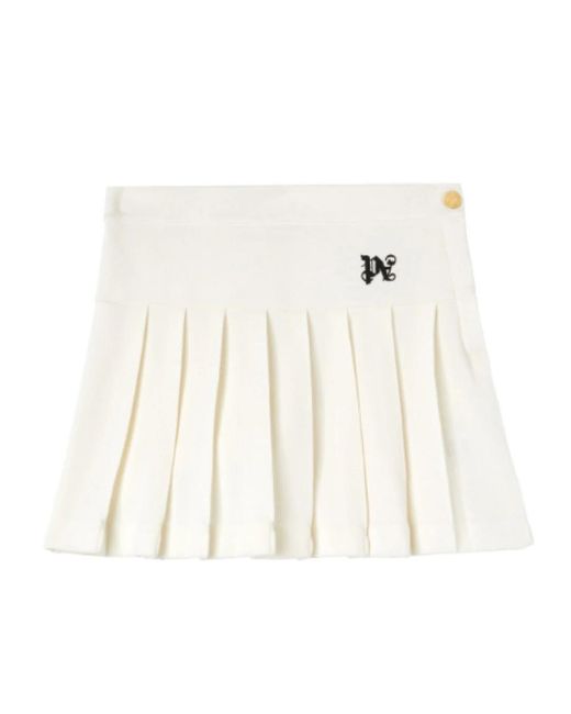 Palm Angels White Short Skirts