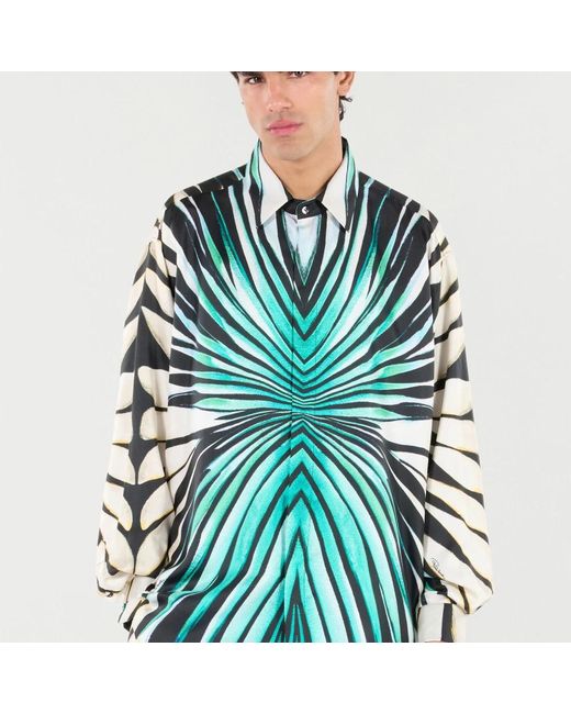 Roberto Cavalli Green Casual Shirts for men