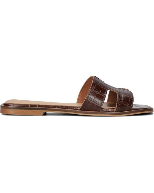 Notre-v Brown Braune Ledersandalen Mit Eckiger Spitze