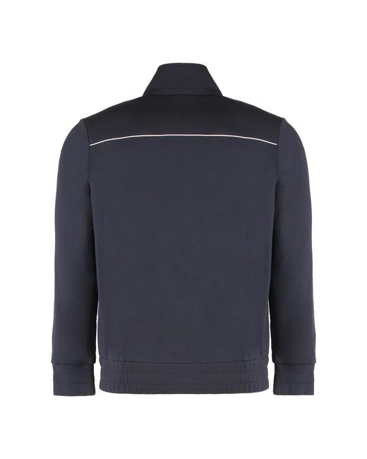 Moncler Hoodies & Sweatvesten ,Blauw ,Katoen Full-Zip Hoodie Van Een Katoenmix in het Blue voor heren