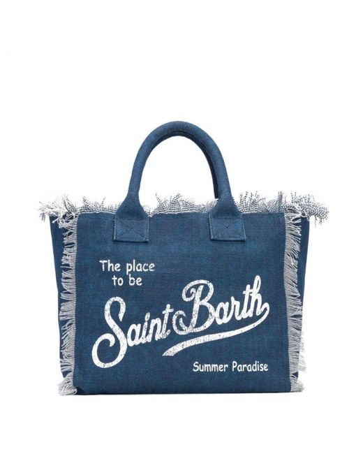 Mc2 Saint Barth Blue Fringed Vanity Schultertasche