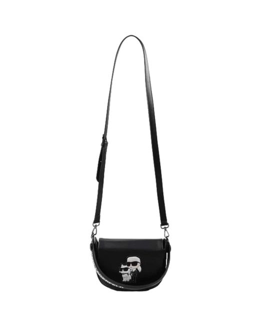 Karl Lagerfeld Black Schwarze handtasche mit katzenpatch
