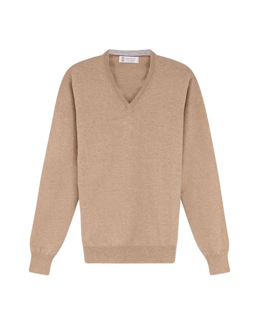 Brunello Cucinelli Natural Cashmere Knitwear for men