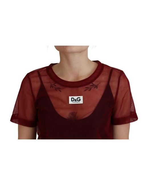 Dolce & Gabbana Red Luxuriöses maroon shift mini kleid