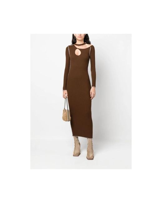 Julfer Brown Midi Dresses