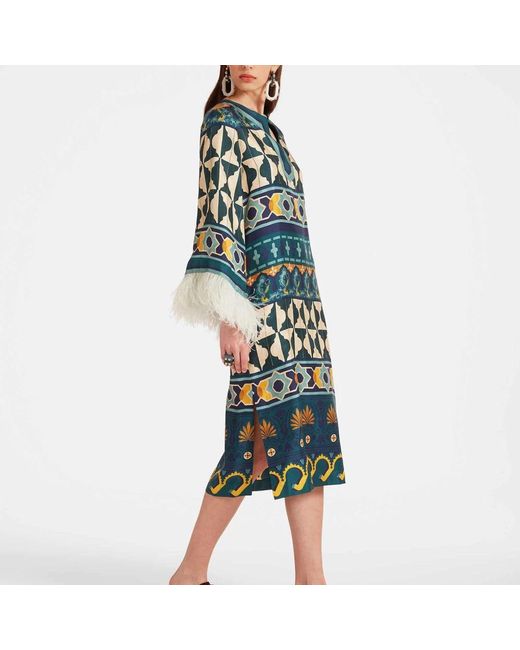 LaDoubleJ Kleedjes ,Veelkleurig ,Katoen Kaftan in het Blue