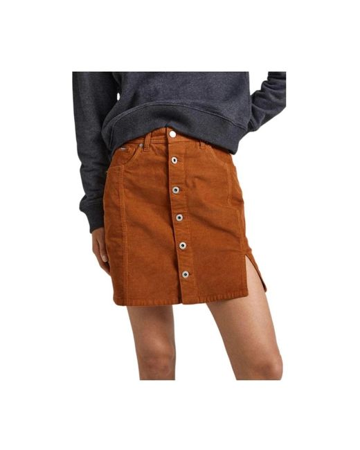 Pepe Jeans Brown Short Skirts