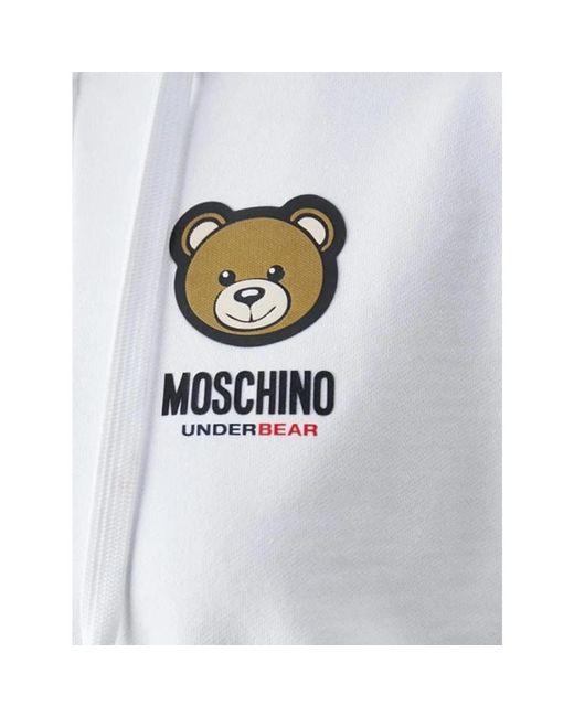 Love Moschino White Weiße zip-hoodie für frauen