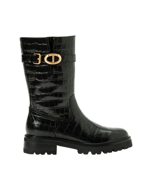 Twinset Black Bikerstiefel Art. 252Tcp198