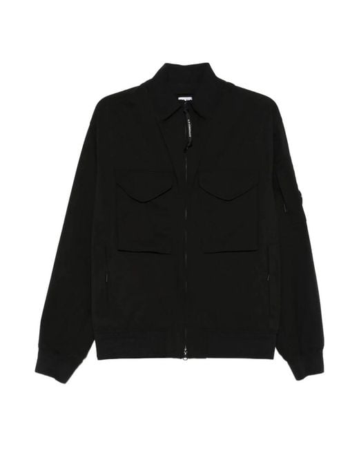 C P Company Black Zip-Throughs for men