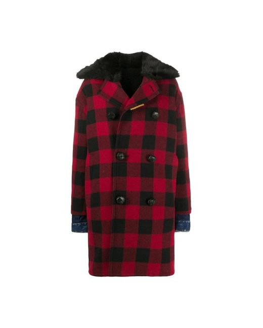 DSquared² Red Double-Breasted Coats