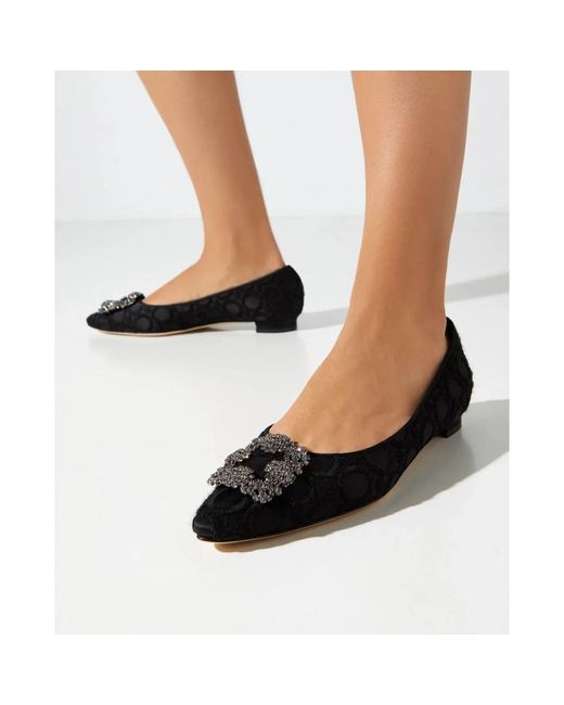 Manolo Blahnik Black Ballerina Shoes