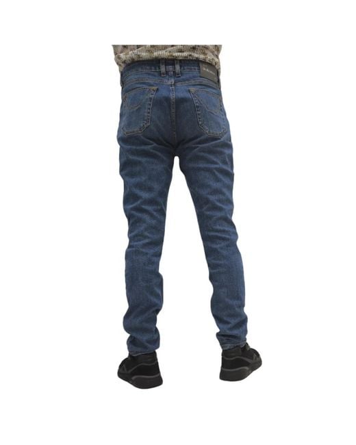 Jeckerson Slim fit patch jeans mit internem gürtel in Blue für Herren