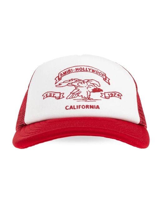 Amiri Accessoires ,Rood ,Leer Pet Met Klep in het Red voor heren