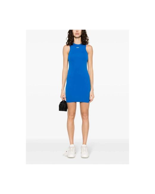 Off-White c/o Virgil Abloh Blue Short Dresses