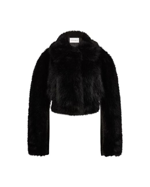 Nina Ricci Faux Fur & Shearling Jackets in het Black
