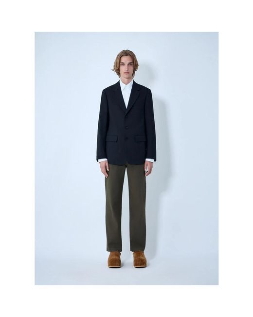 Dries Van Noten Single-Breasted Wollen Blazer in het Blue voor heren