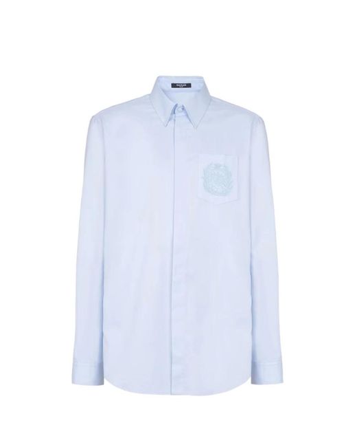 Balmain Blue Casual Shirts for men