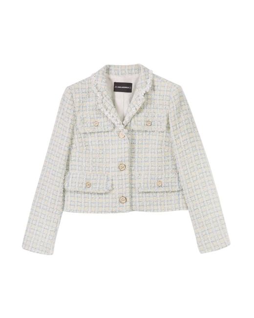 Karl Lagerfeld Tweed Jackets in het White