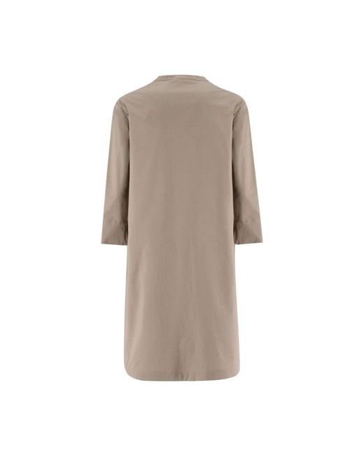 Peserico Brown Midi kleid mit darin kragen