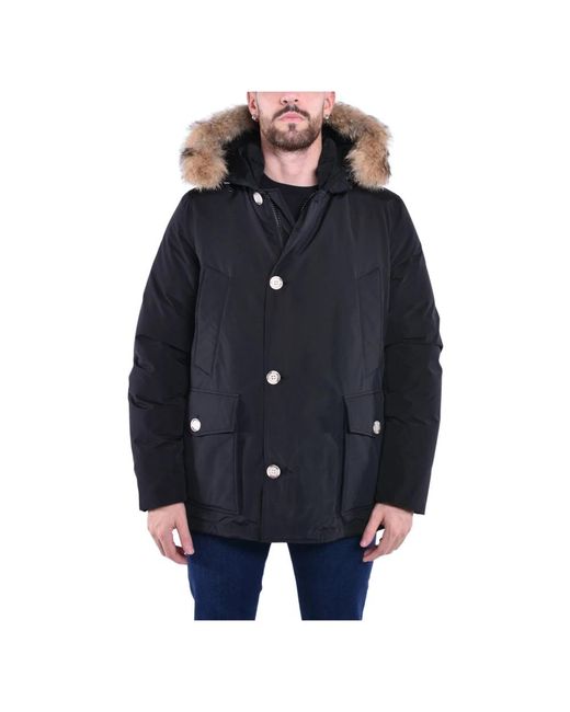 Woolrich Blue Arctic Anorak With Detachable Fur for men