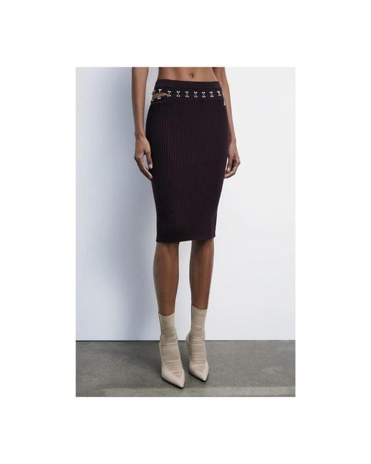 Patrizia Pepe Purple Midi Glam Rock Strickrock