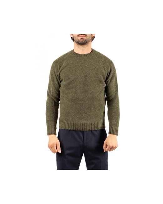 FILIPPO DE LAURENTIIS Green Round-Neck Knitwear for men