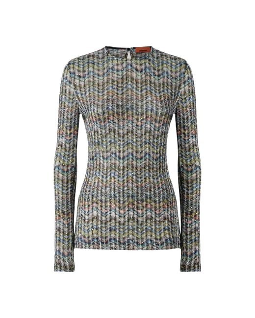 Missoni Gray Round-Neck Knitwear