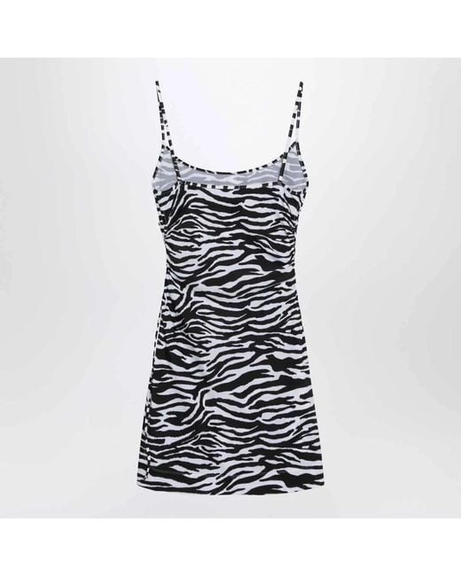 The Attico Black Zebra Beach Cover Up