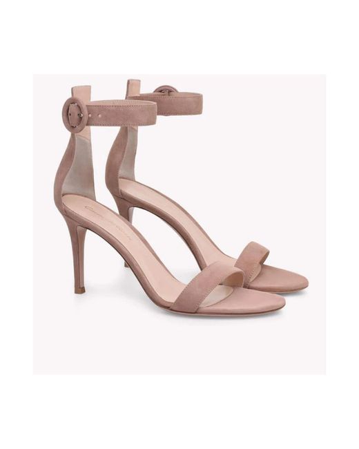 Gianvito Rossi Pink Strappy Heeled Sandals