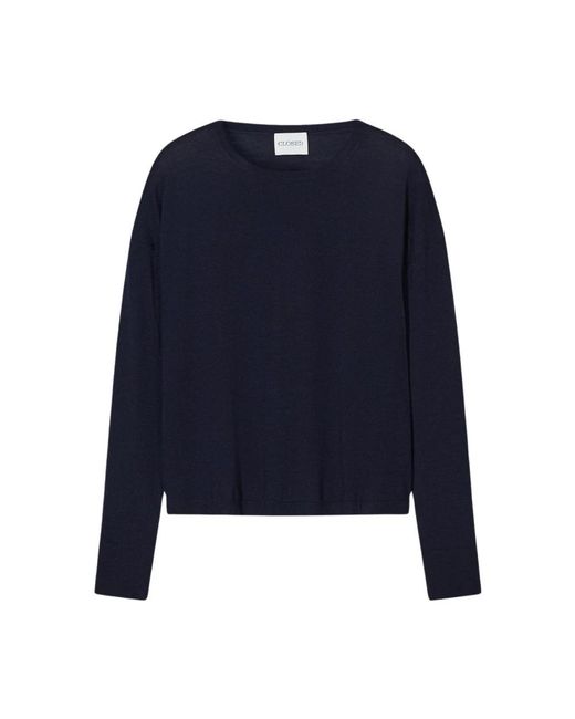 Closed Blue Round-Neck Knitwear