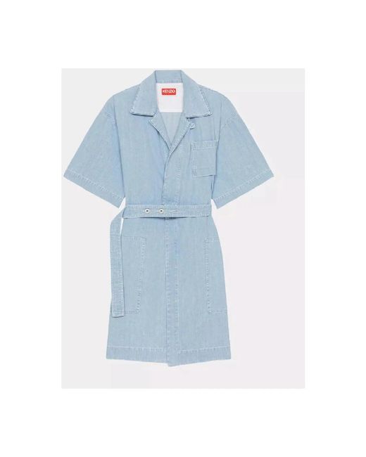 KENZO Denim Mini Wrap Jurk in het Blue
