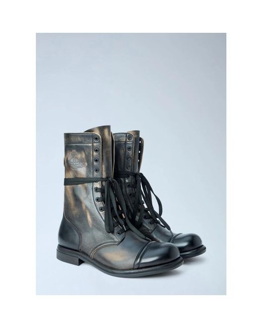 Vivienne Westwood Black Lace-Up Boots for men