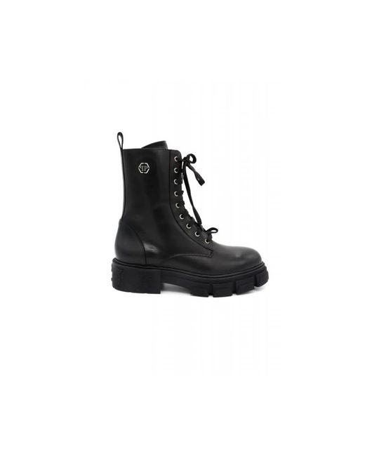 Philipp Plein Black Lace-Up Boots for men