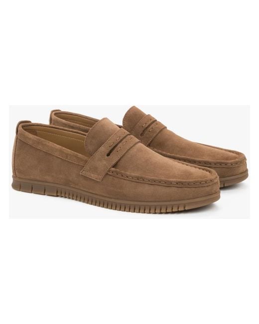 ESTRO Brown Loafers for men