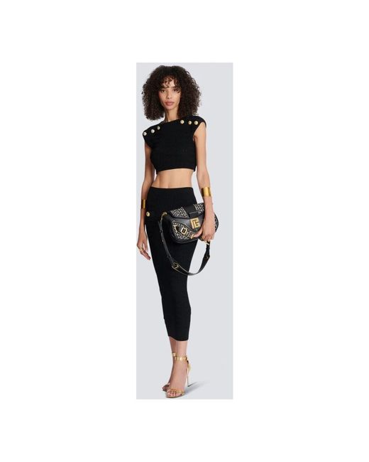 Midi Skirts Balmain de color Black