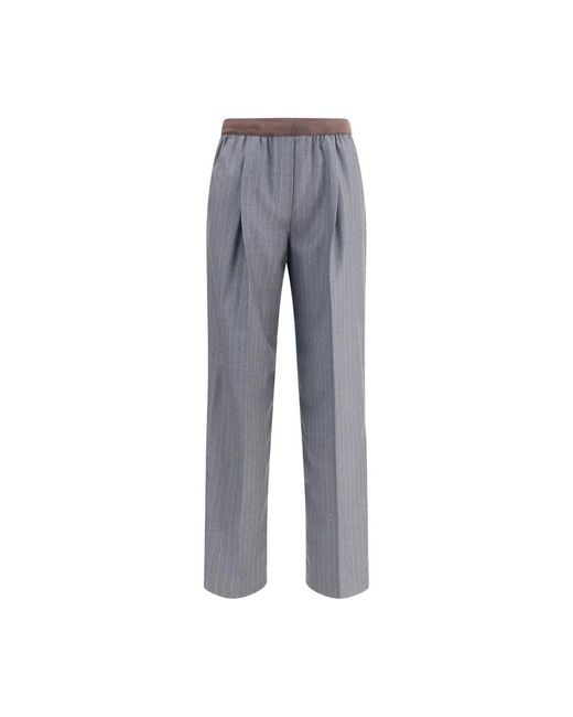 Miu Miu Gestreepte Op Maat Gemaakte Broek in het Gray