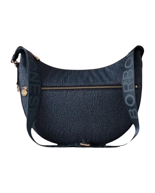 Borbonese Blue Luna Bag Middle