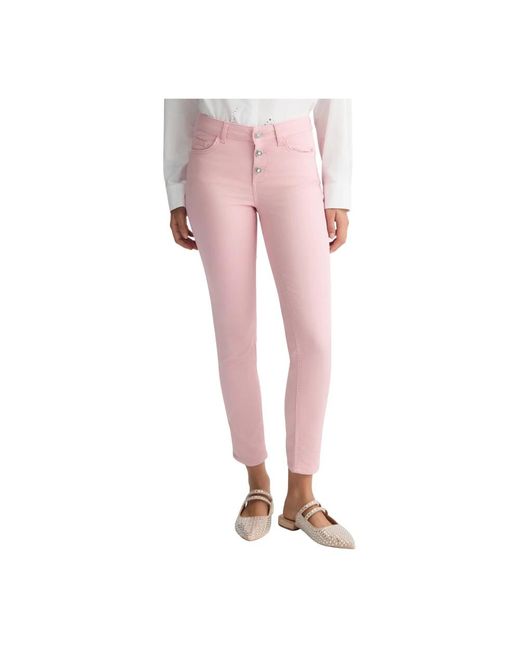Liu Jo Cropped Jeans in het Pink