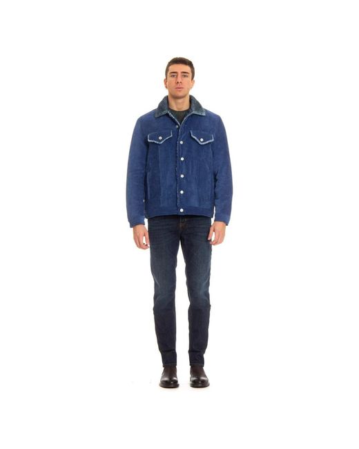 Roberto Collina Blue Denim Jackets for men
