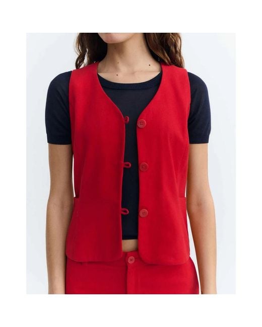 Vests Thinking Mu de color Red