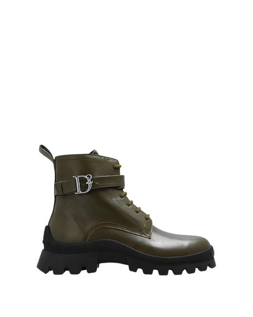 DSquared² Green Lace-Up Boots
