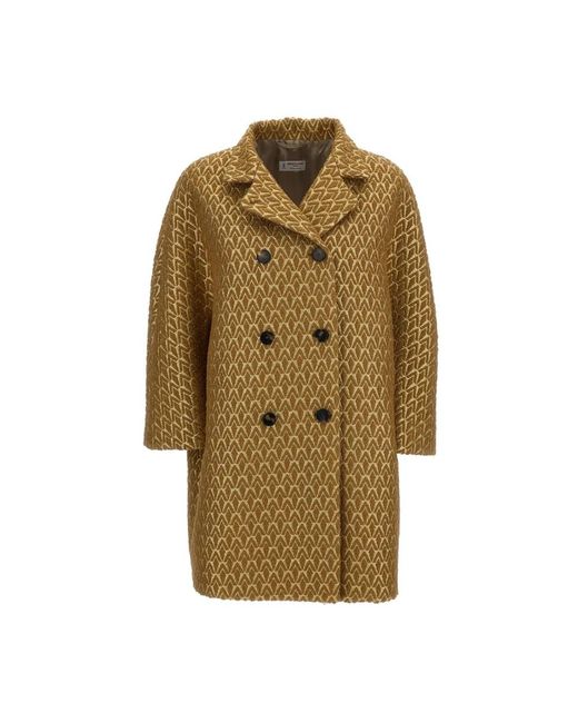 Alberto Biani Natural Double-Breasted Coats