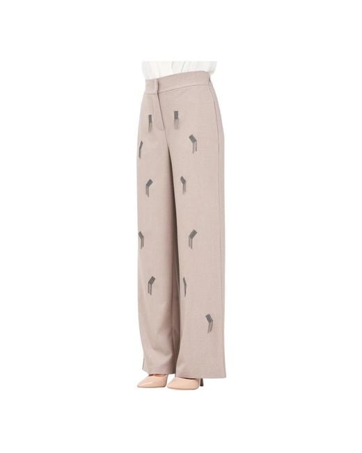 SIMONA CORSELLINI Natural Wide Trousers
