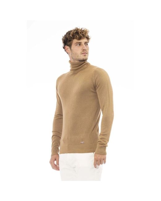 Baldinini Trendiger strickpullover mit monogramm-detail in Natural für Herren