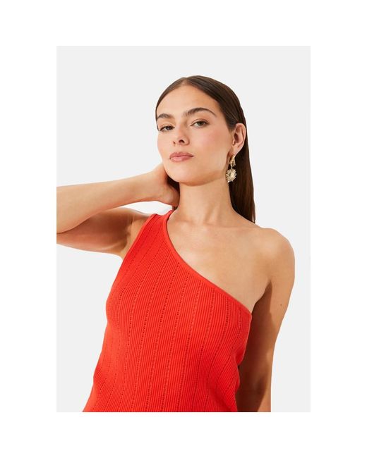 Suncoo Red Sleeveless Tops