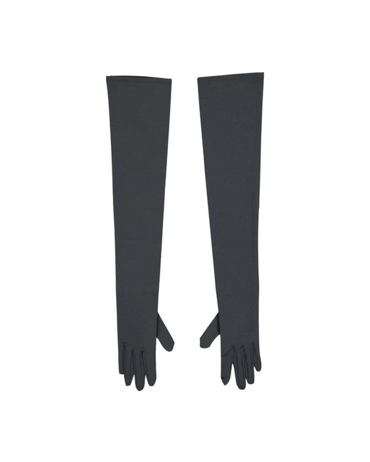 Guantes largos de satén elástico Dolce & Gabbana de color Black