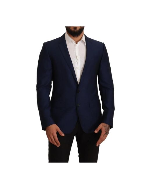 Dolce & Gabbana Marineblaue schmal geschnittene Jacke MARTINI Blazer in Blue für Herren