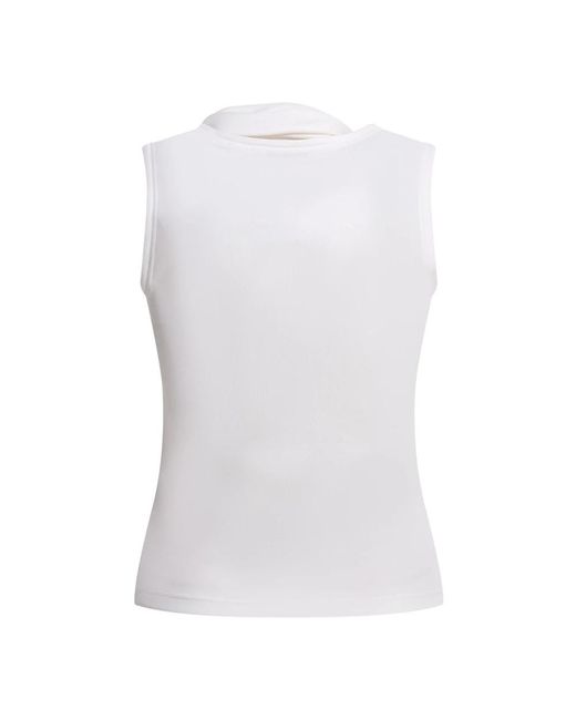 AMI White Sleeveless Tops